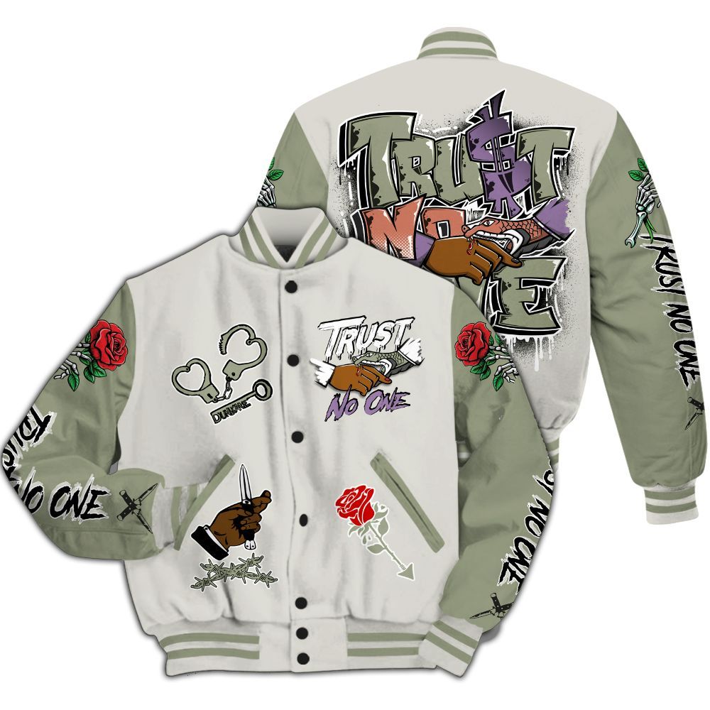 Varsity Jacket To Match Dunk Low Floral Swoosh 2025 - Trust No One Dripping All Over Print
