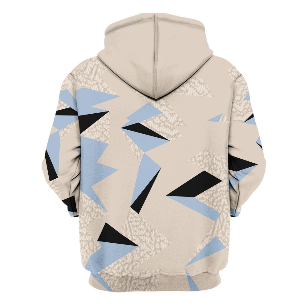 Hoodie To Match Desert Sand 3s - Geometric Camouflage Pattern All Over Print