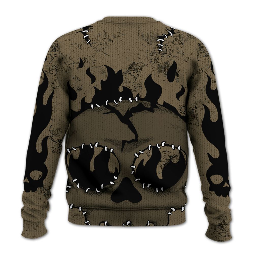 Knitted Sweater To Match Olive 9s - Cracked Skull Stitches