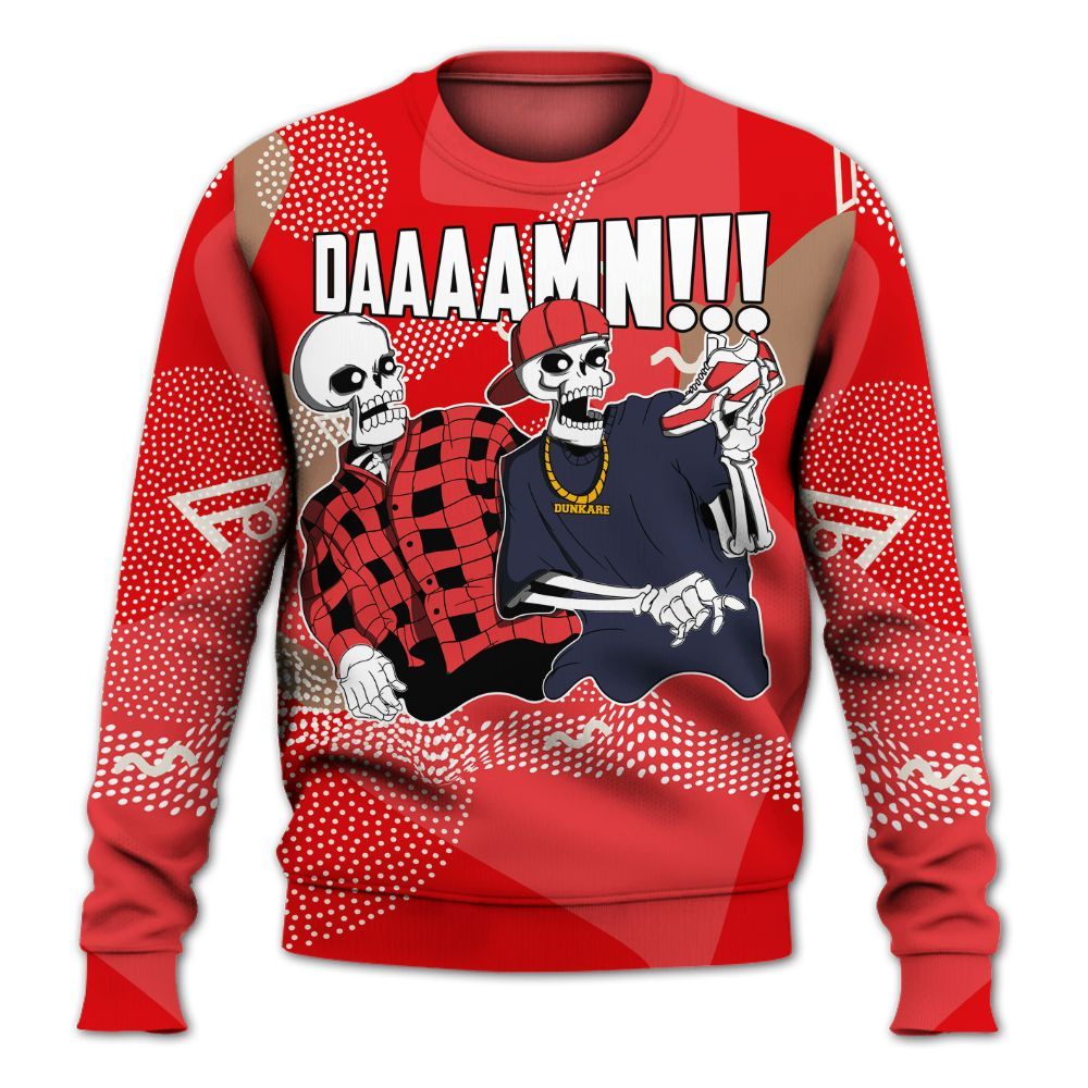 Sweatshirt To Match Low OG Howard Bison 1s - Graphic Meme Damnn All Over Print