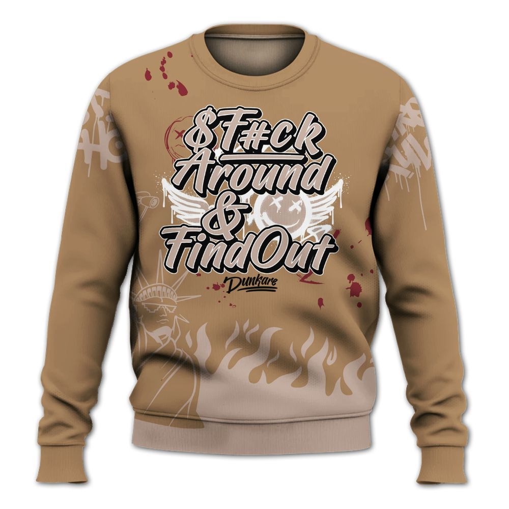 Sweatshirt To Match Kobe 4 Gold Medal - Graphic Fck Around Find Out All Over Print