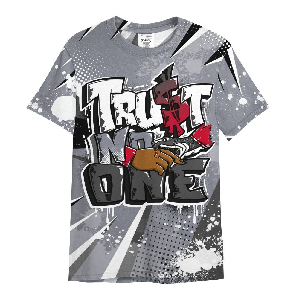 Shirt To Match Retro Black Flint 13s - Poly Trust No One Dripping All Over Print