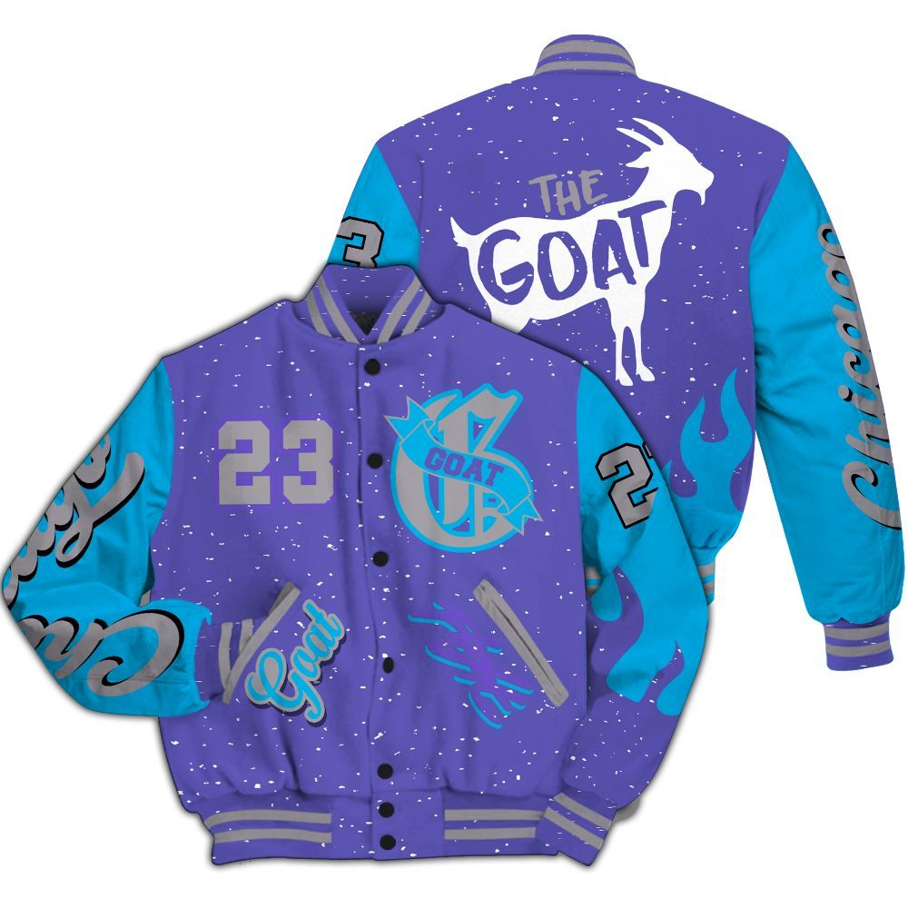 Varsity Jacket To Match Retro Aqua 8s - The G.O.A.T Streetwear All Over Print