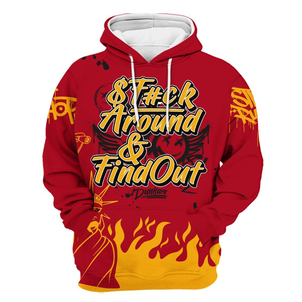 Hoodie To Match Cardinal 7s - Graphic Fck Around Find Out All Over Print