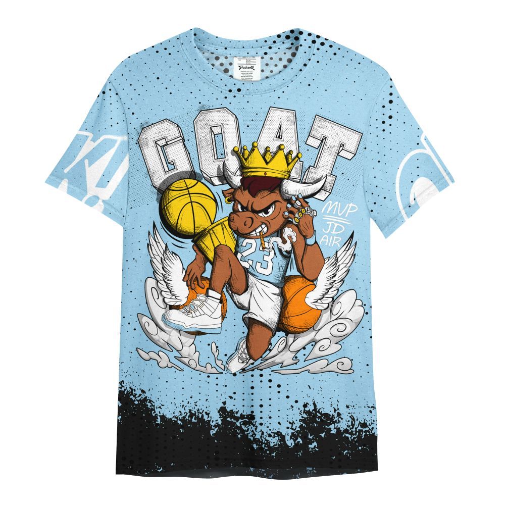 Shirt To Match Legend Blue 11s - FlightMan Number 23 G.O.A.T All Over Print