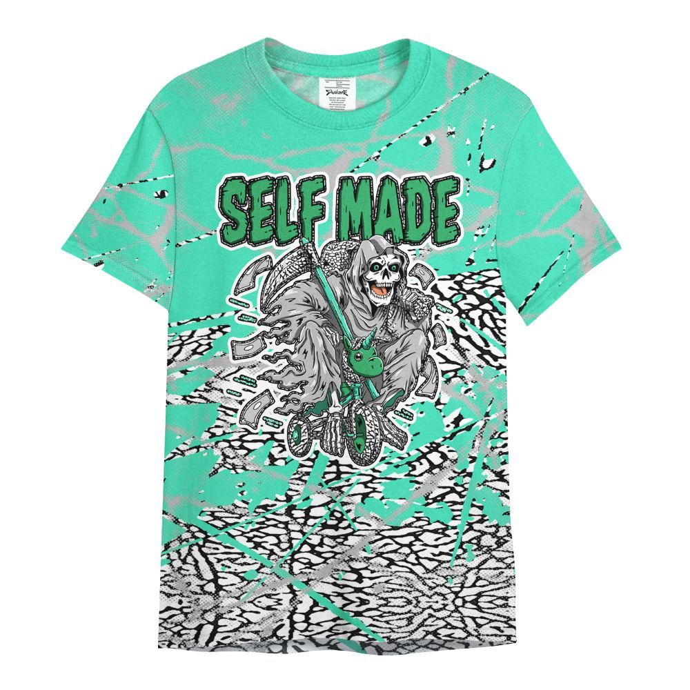Shirt To Match Black Green Glow 3s - Self Make Skeleton Profound All Over Print