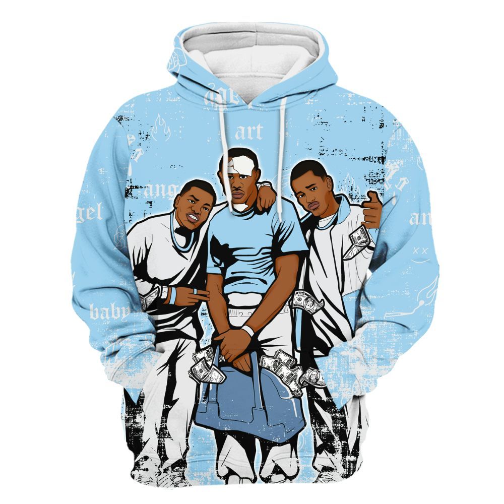 Hoodie To Match Legend Blue 11s - Paid In Full Money All Over Print