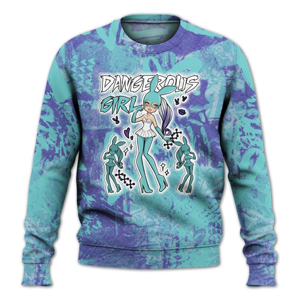 Sweatshirt To Match Low Hornets 1s - Dangerous.Girl Heart Grunge All Over Print