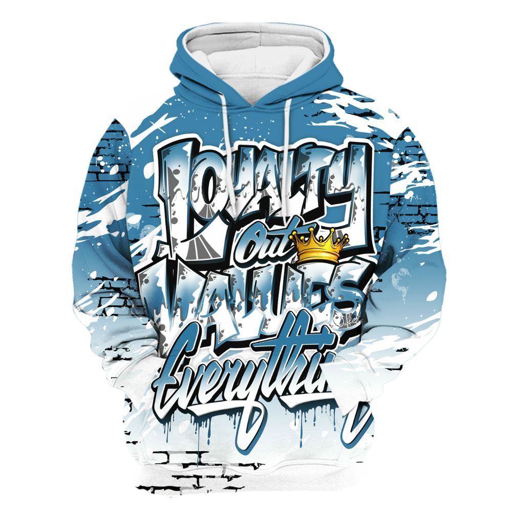 Hoodie To Match High OG UNC Reimagined 1s - Values Of Loyalty Drip All Over Print