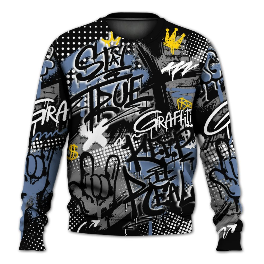 Sweatshirt To Match Mid Space Jam 1s - True It Real Graffiti Streetwear All Over Print