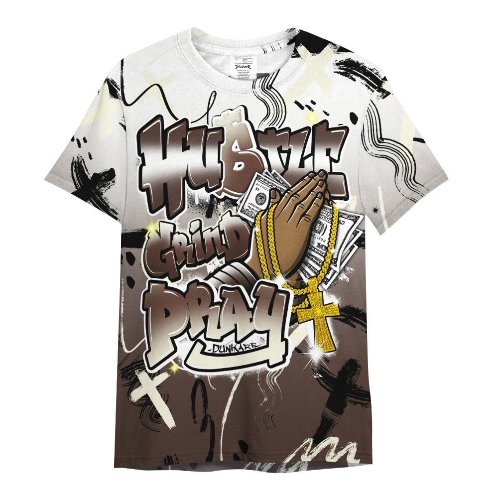 Shirt To Match SoleFly Cafecito 12s - Money Hustle Grind Pray All Over Print