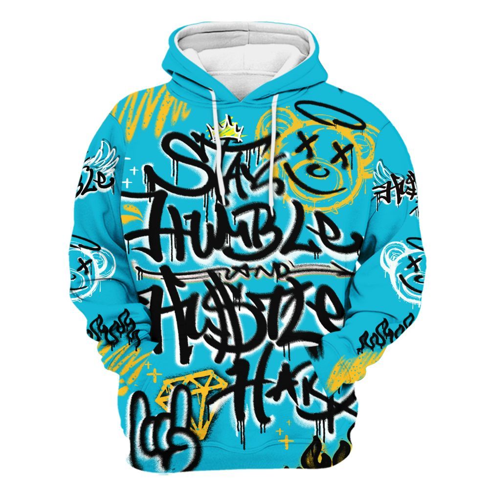 Hoodie To Match Retro Aqua 5s - Humble Drip Streetwear Graffity All Over Print