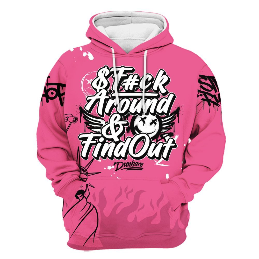Hoodie To Match Air Max SNDR Hyper Pink - Graphic Fck Around Find Out All Over Print