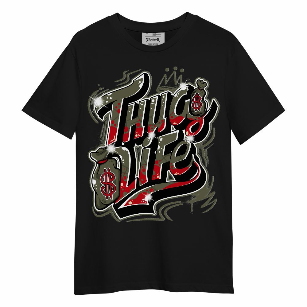Shirt To Match Travis Scott Low OG Medium Olive 1s - Free Thug Living Graphic Unisex Shirt