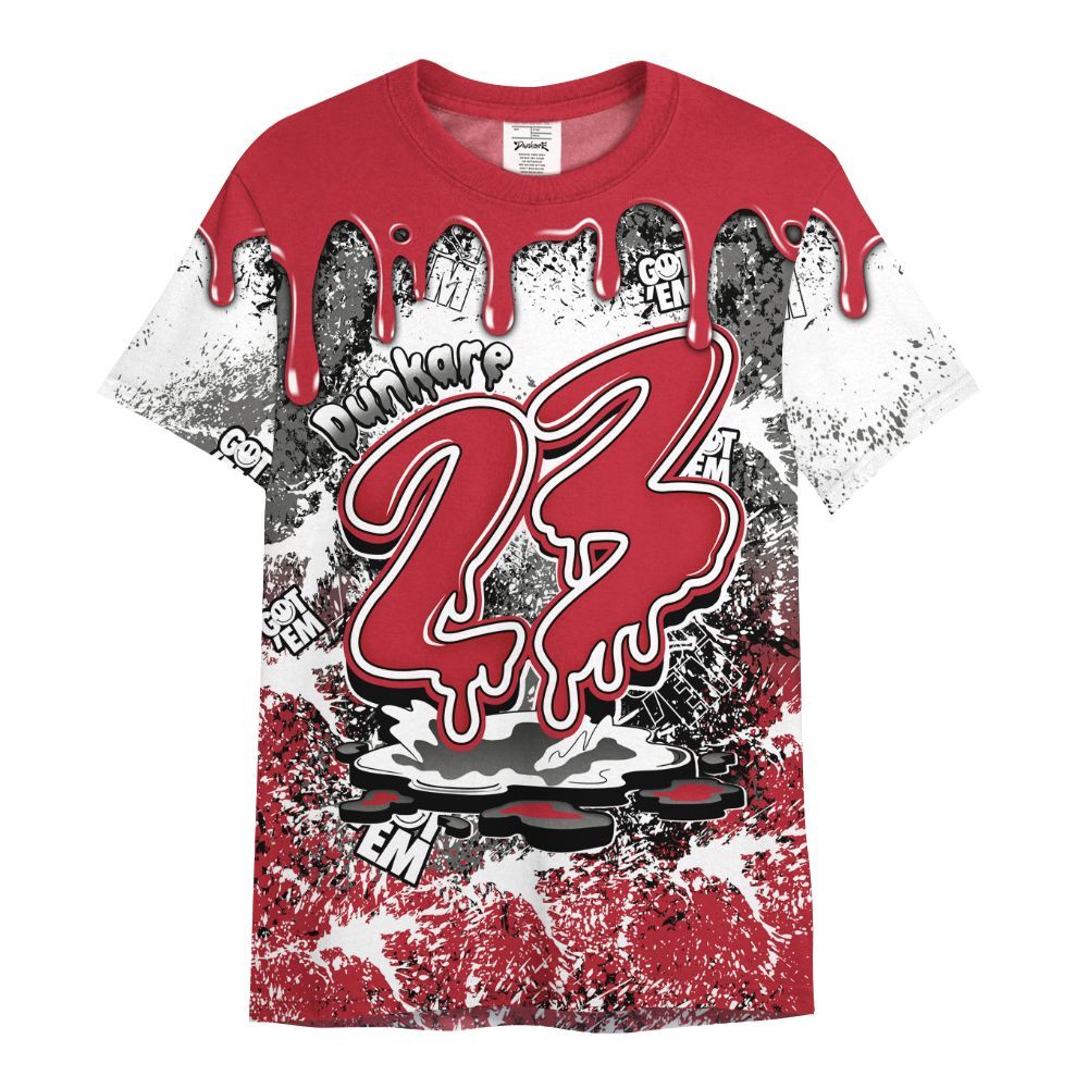 Shirt To Match Red Flint 13s - Dripping 23 Drip All Over Print