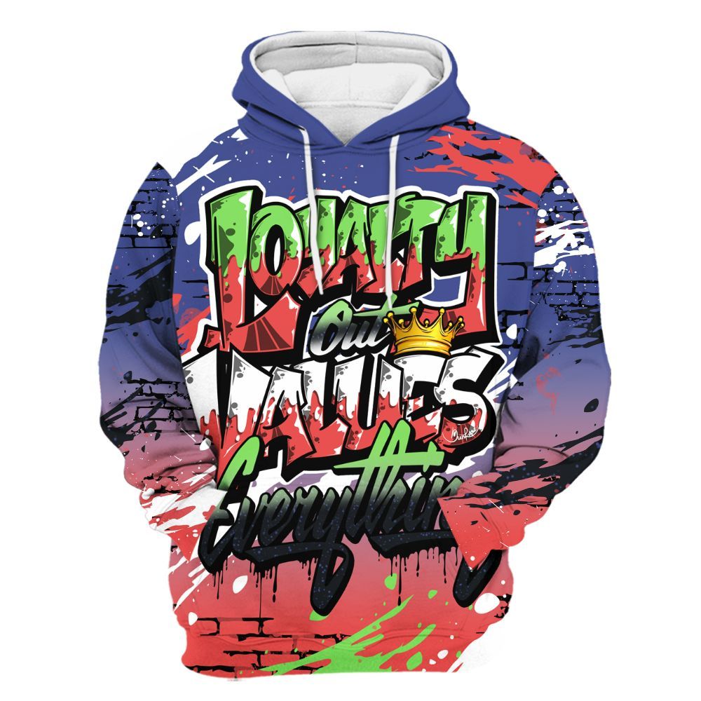 Hoodie To Match KD 4 Nerf - Values Of Loyalty Drip All Over Print