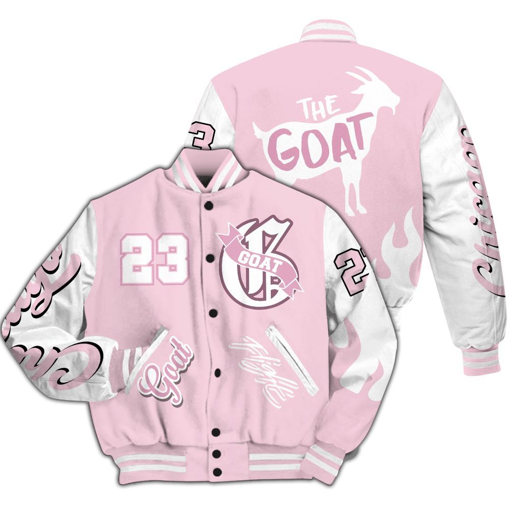 Varsity Jacket To Match Orchid 4s - The G.O.A.T Flight Streetwear All Over Print