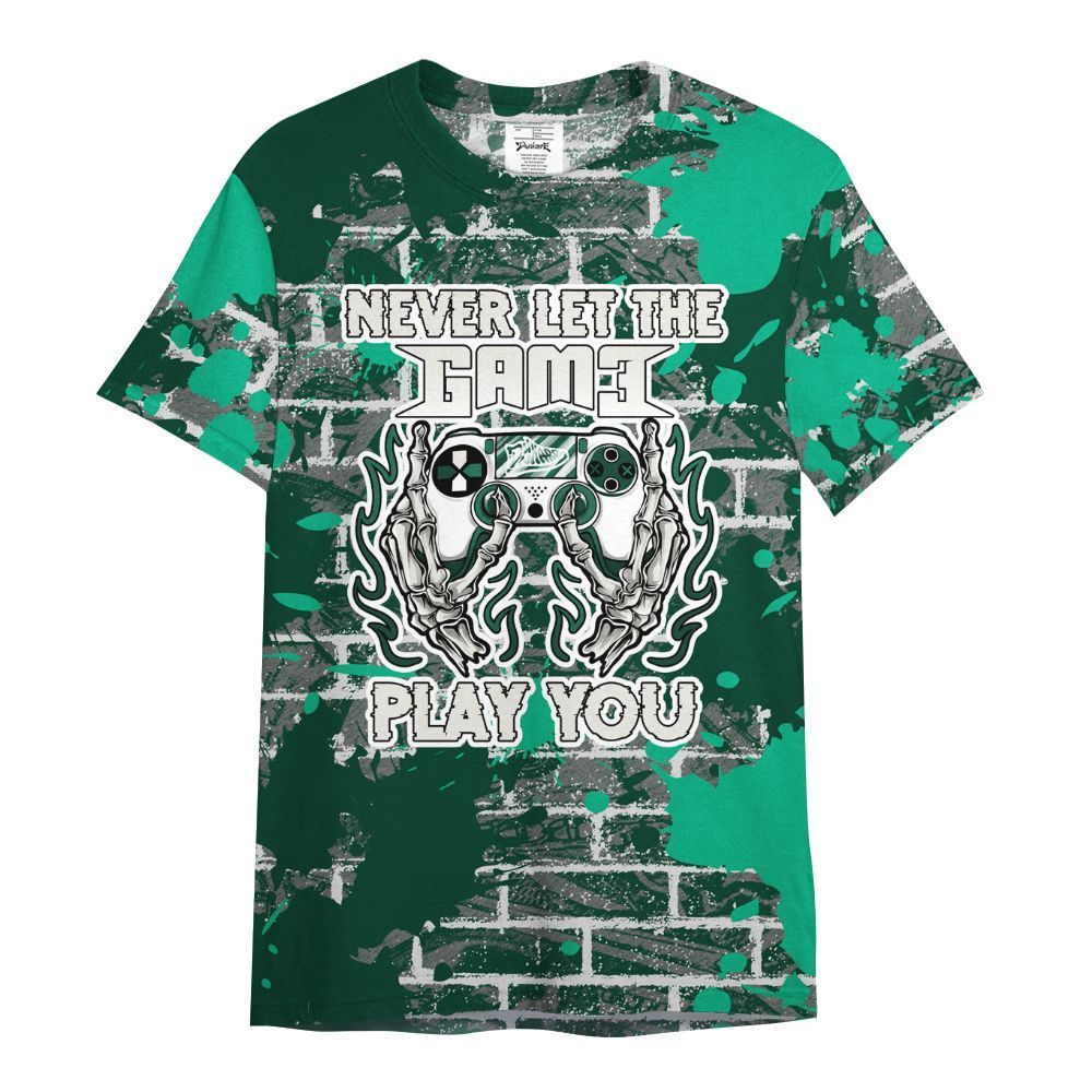 Shirt To Match Oxidized Green 4s - PlayGame Skull Brick All Over Print