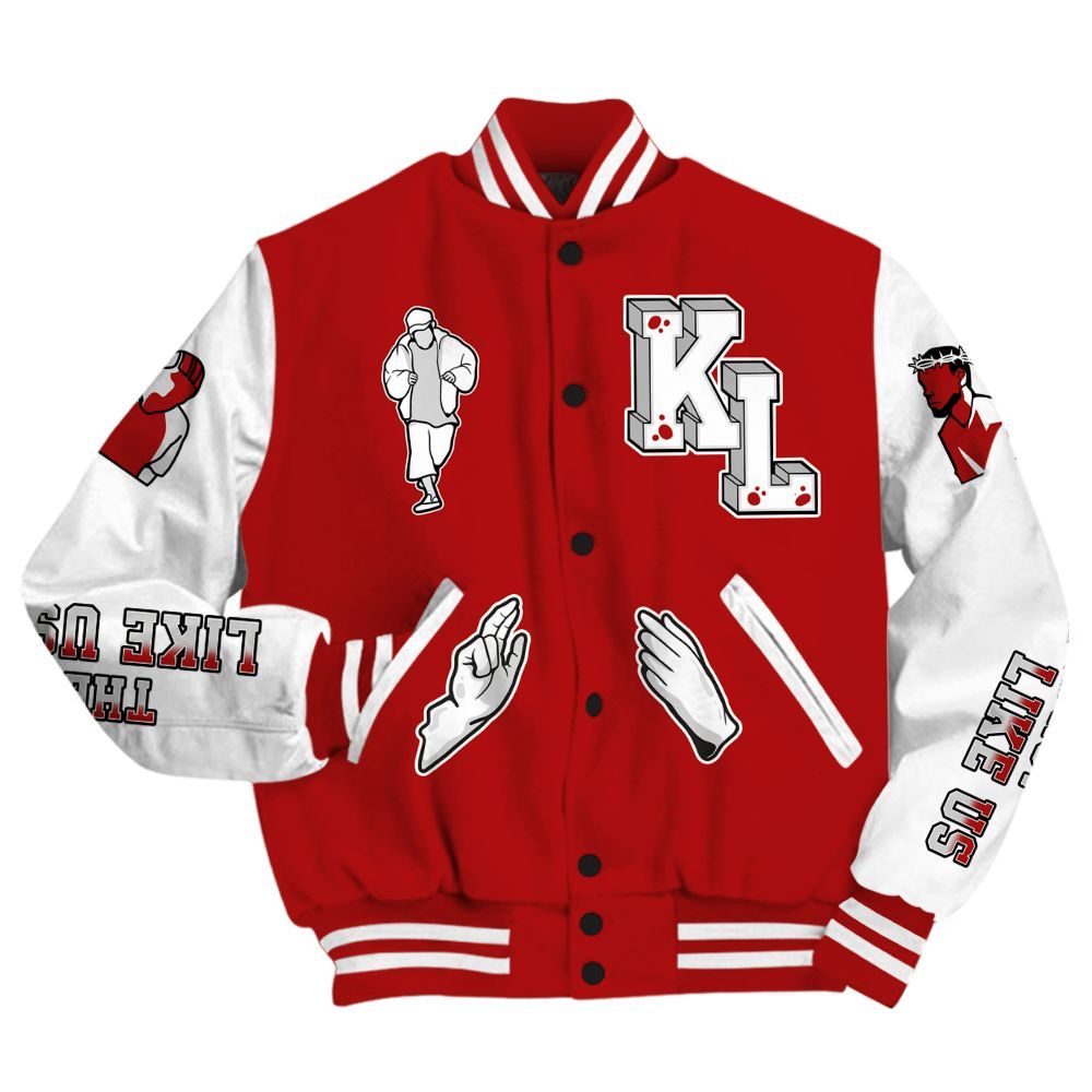 Varsity Jacket To Match Red Taxi 12s - Dislike Us Graphic All Over Print