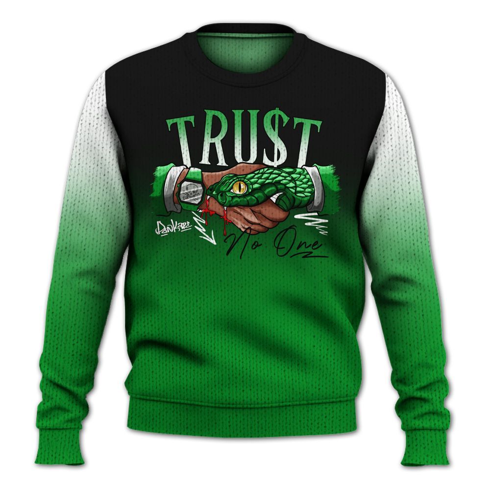 Sweater To Match Green Spark CJ1 T-Rex - Snake Trust No One Drip Graphic
