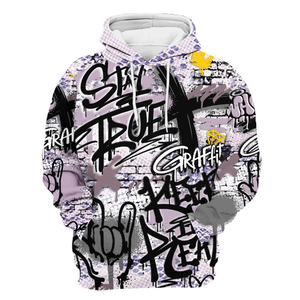 Hoodie To Match Air Force 1 Low Purple Snake - True It Real Graffiti Streetwear All Over Print