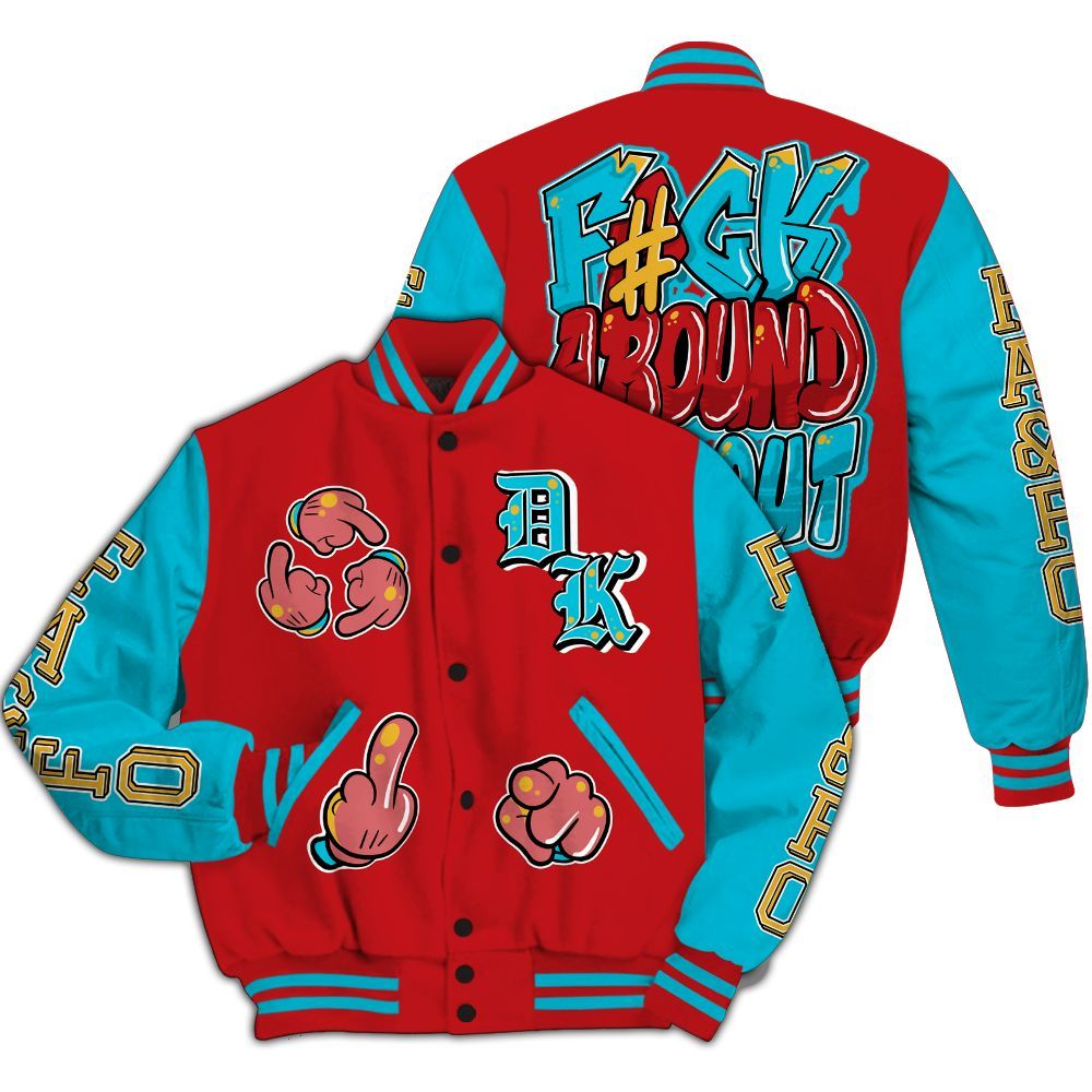 Varsity Jacket To Match Dunk Low Fruity Pebbles - F Around Find Out Graphic All Over Print