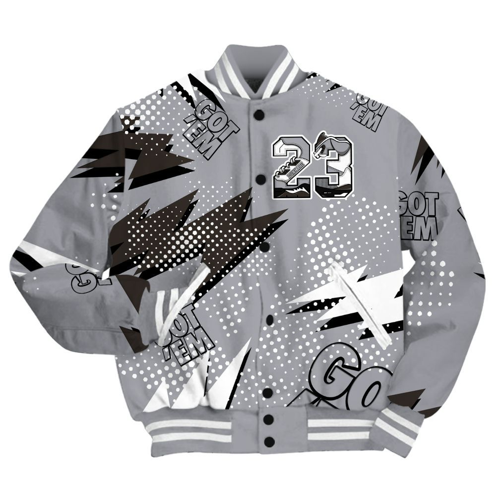 Varsity Jacket To Match Baroque Brown 12s Shirt, Custom Name Number 23 5s All Over Print