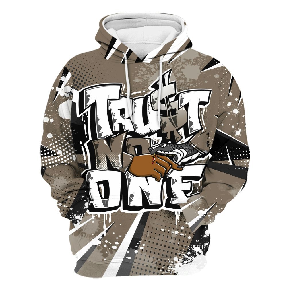 Hoodie To Match Low OG Dark Mocha 1s - Poly Trust No One Dripping All Over Print