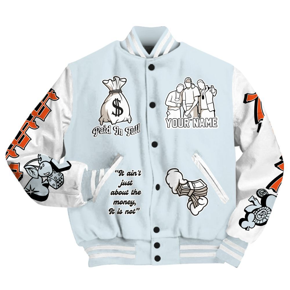 Varsity Jacket To Match High OG Alaska 1s - Paid In Full Baseball Varsity Jacket Custom Name All Over Print