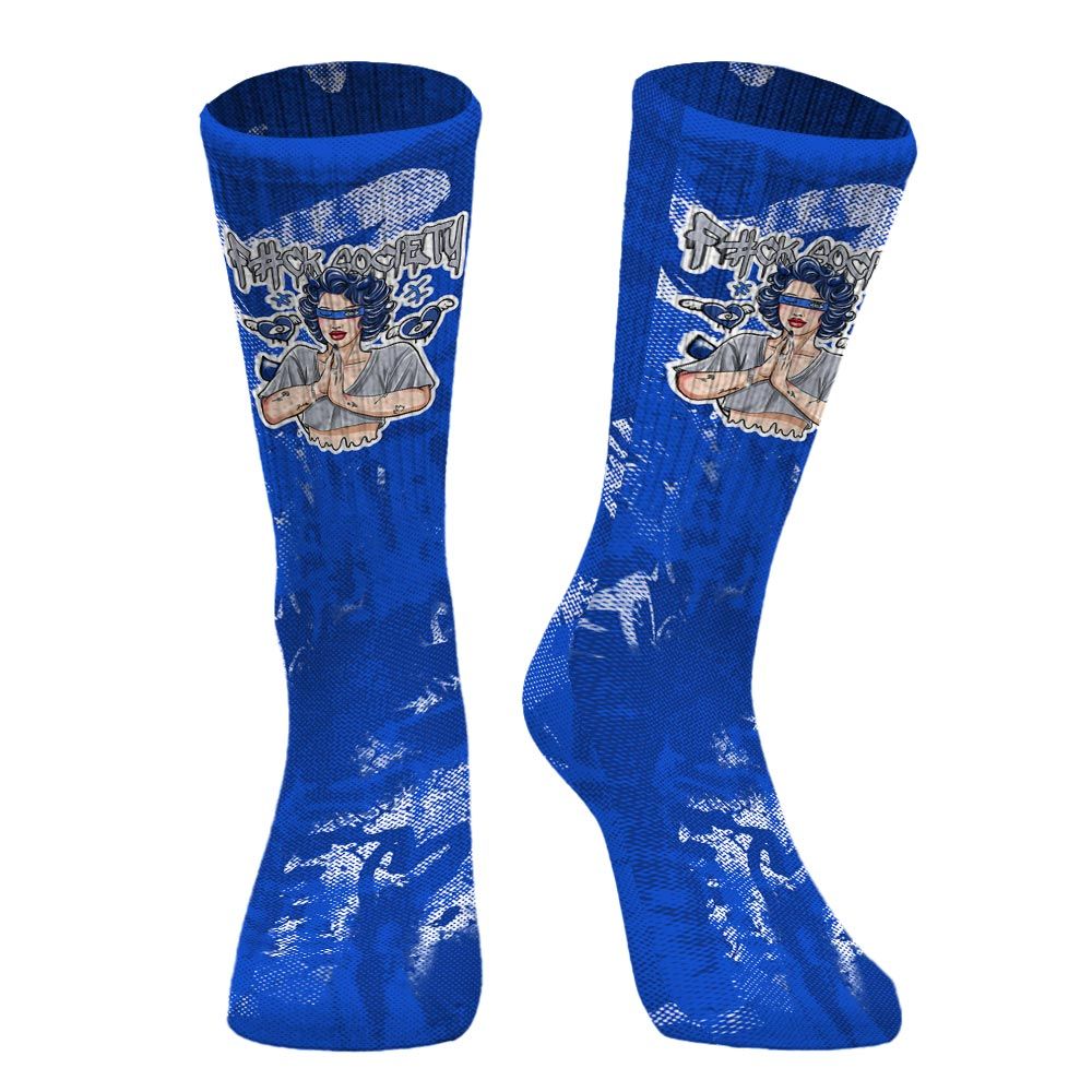 Sock To Match Air Foamposite One Royal - F#ck Xociety