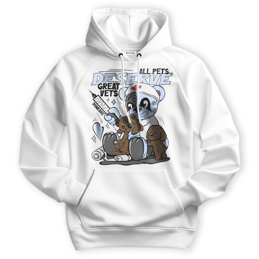 Sweatshirt To Match Reverse Black White 6s Hoodie - All Pets Deserve Great Vets Bear Hoodie Unisex