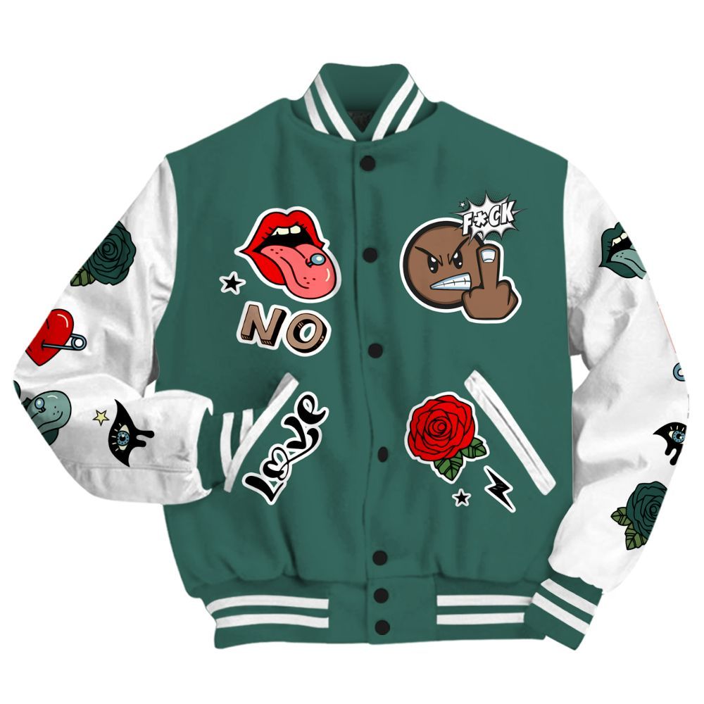 Varsity Jacket To Match Low OG Oxidized Green 1s - FK Around Find Out All Over Print