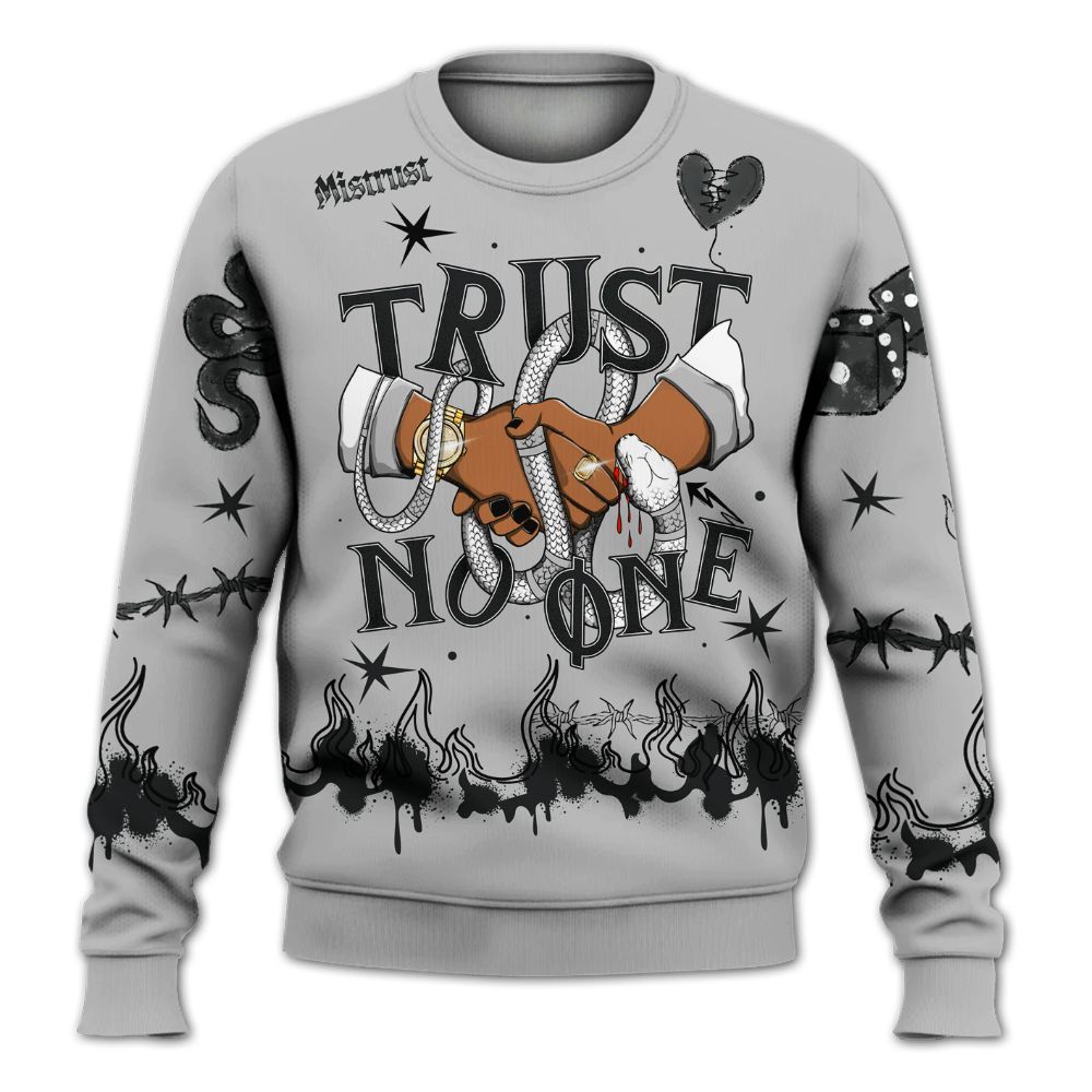 Sweatshirt To Match Low 85 Metallic Black 1s - Trust No One Snake-Bite Doodle Crayon All Over Print
