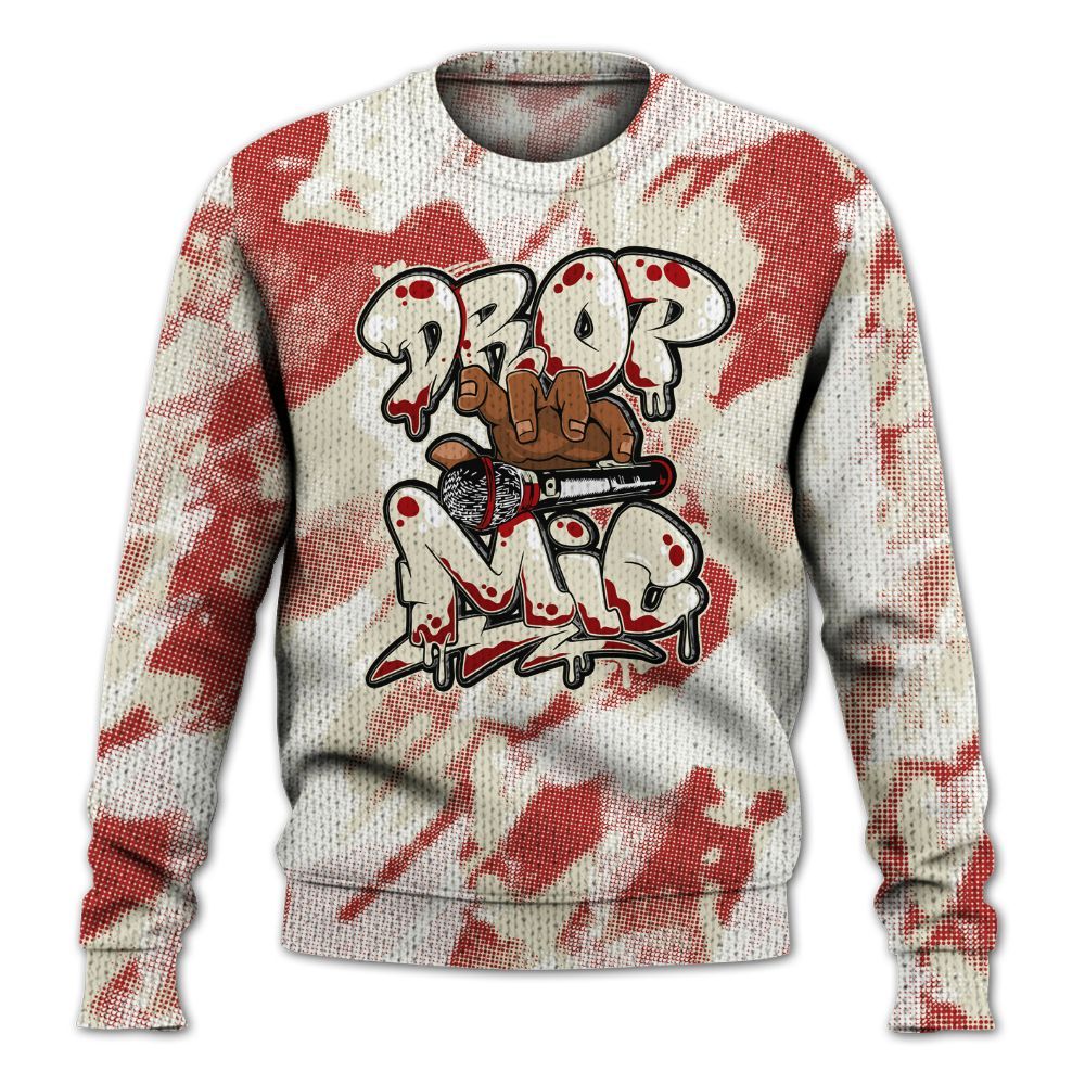 Knitted Sweater To Match Cement Grey 3s - Drop Mic Abstract