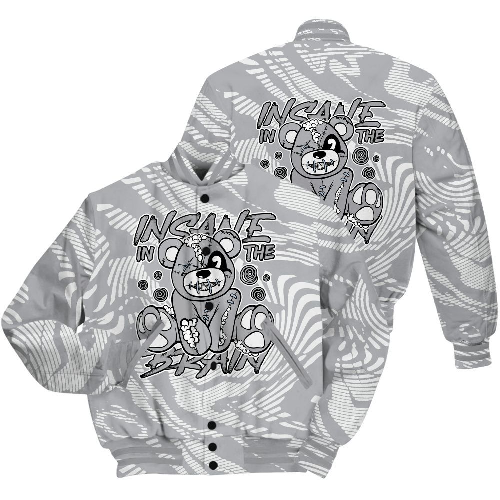 Varsity Jacket To Match Low OG Wolf Grey 1s Shirt - Insanes Bear Fume All Over Print