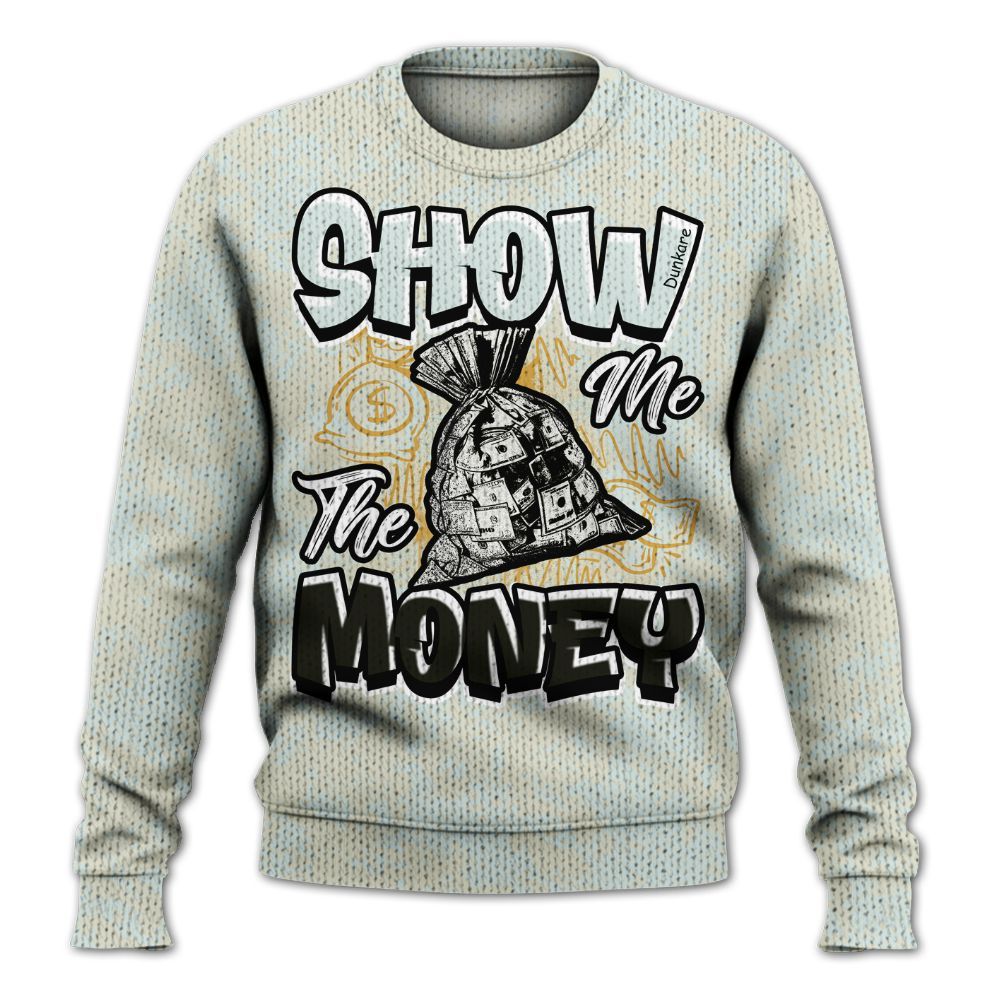 Knitted Sweater To Match Pure Platinum 4s - Show Me The Money Retro