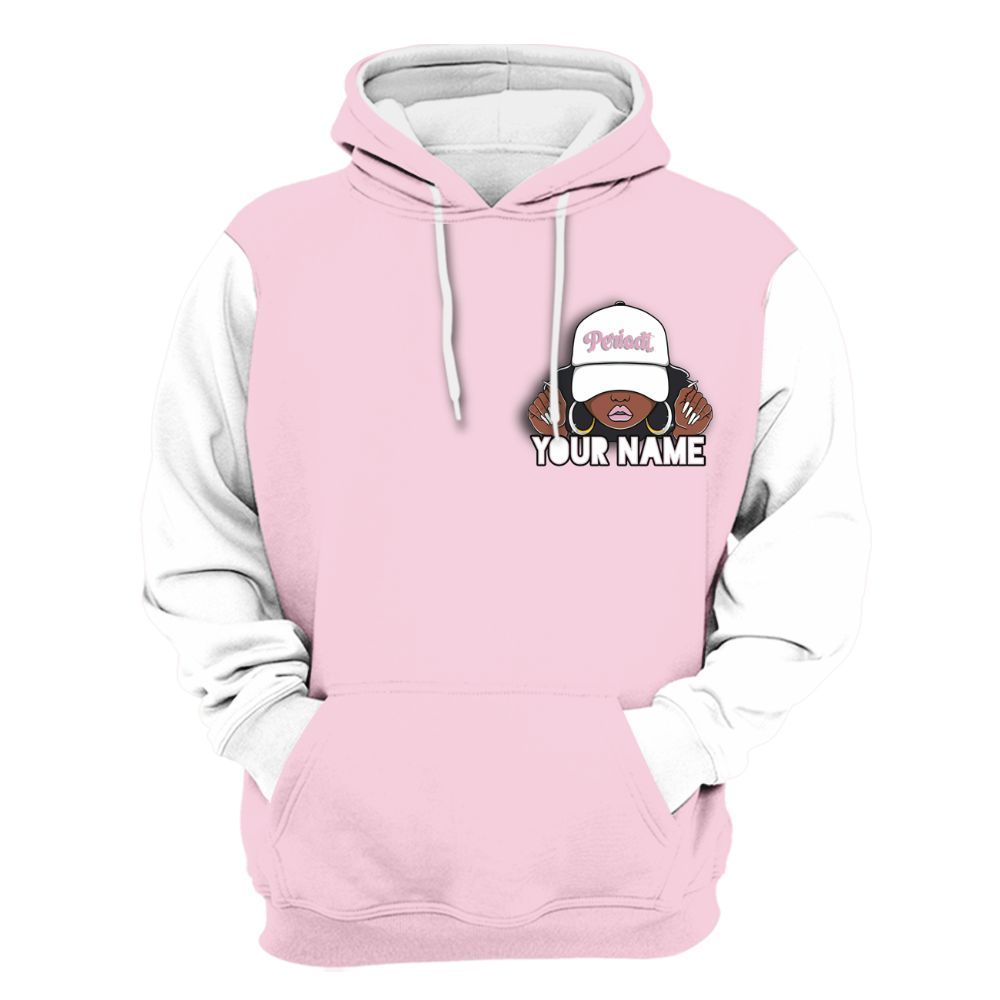 Hoodie To Match Orchid 4s Varsity Jacket, Custom Name Black Girl All Over Print