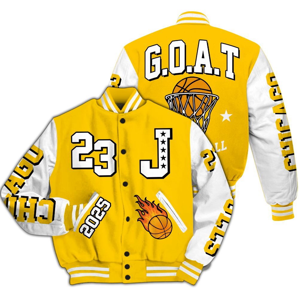 Varsity Jacket To Match Vivid Sulfur 4s - Chicago 23 Basketball All Over Print