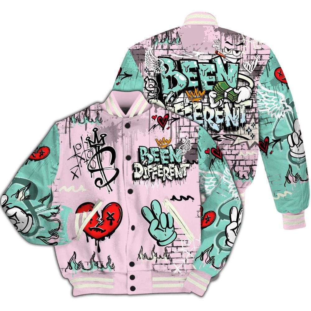 Varsity Jacket To Match Retro Easter 5s - Been Dif2erent Drip Graffiti All Over Print