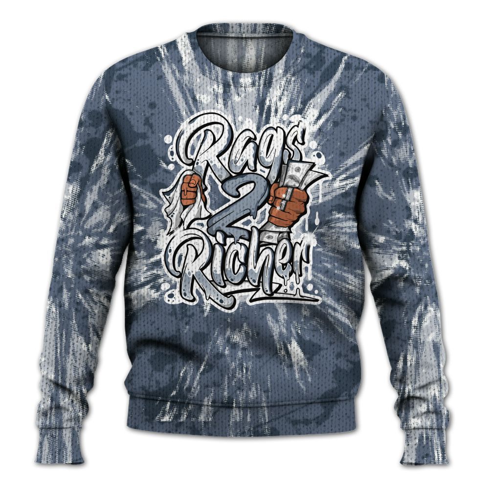 Knitted Sweater To Match Low Diffused Blue 11s - Rag 2 Rich Graphic Luxury