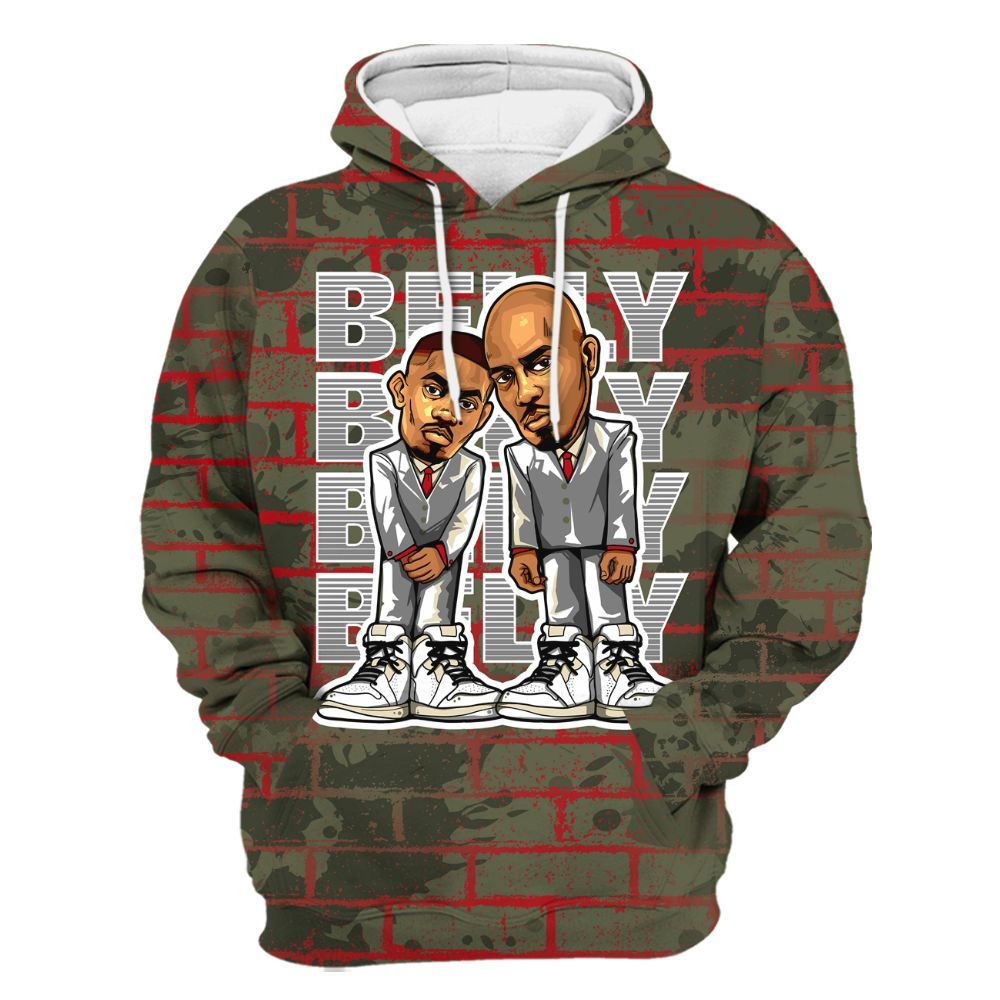 Hoodie To Match Travis Scott Low OG Medium Olive 1s - Belly Sneakers Graphic Halloween All Over Print