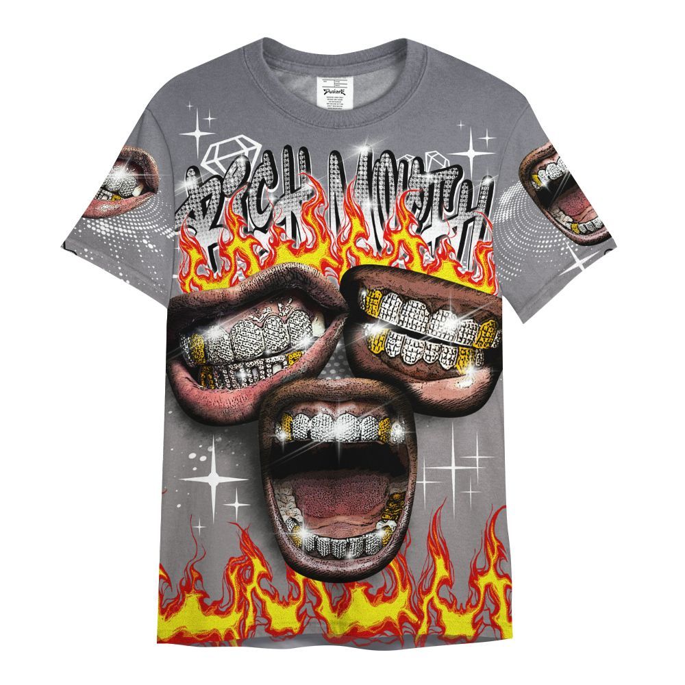 Shirt To Match Cool Grey 11s - Rich Mouth Fire Rap Retro 90s All Over Print