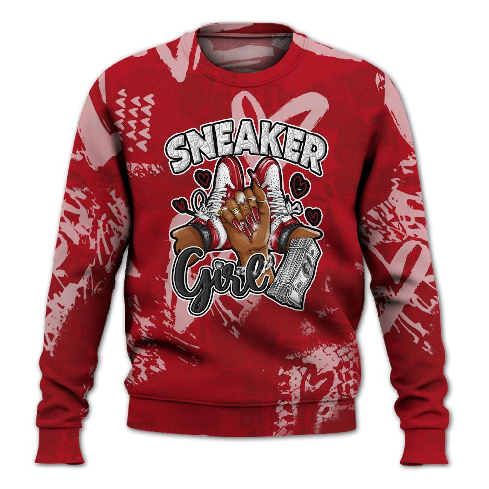 Sweatshirt To Match Bred Velvet 11s - Sneakerz Girlz Heart Grunge All Over Print