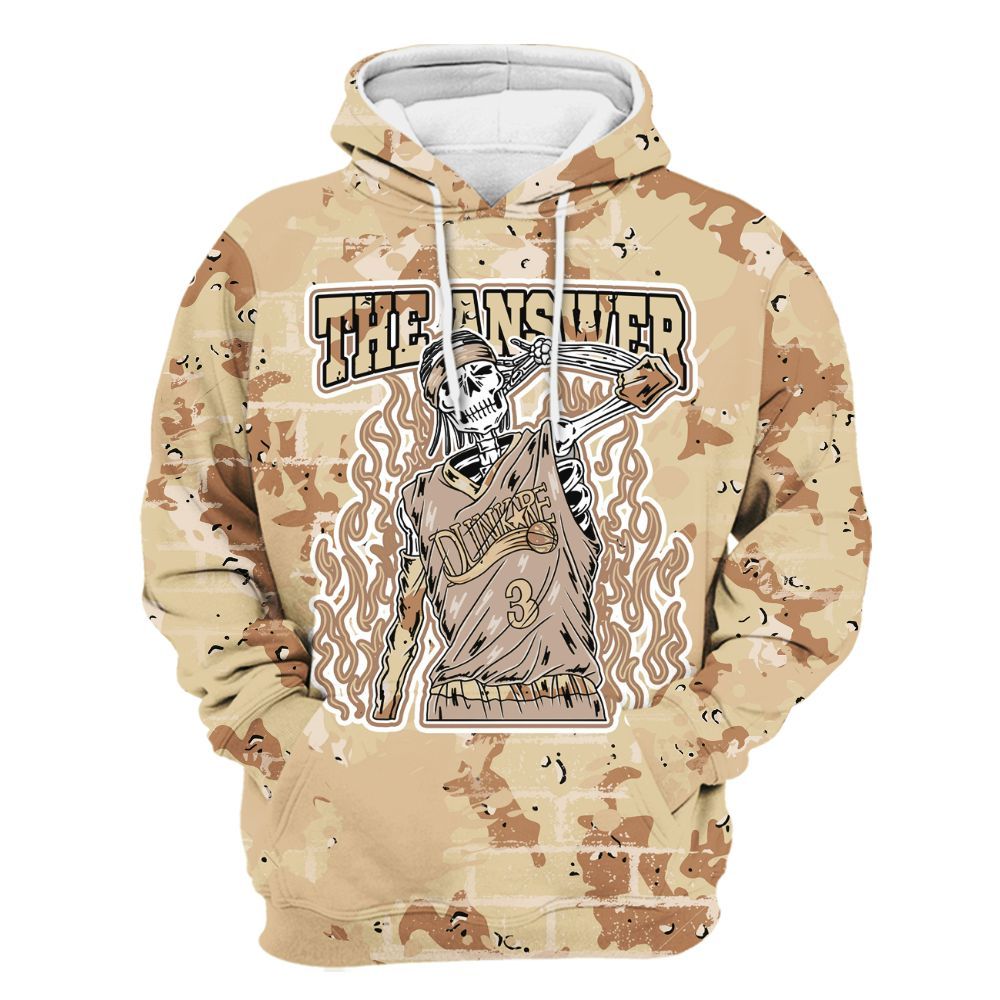Hoodie To Match Desert Camo 3s - Allen Answer Skeleton Brick All Over Print
