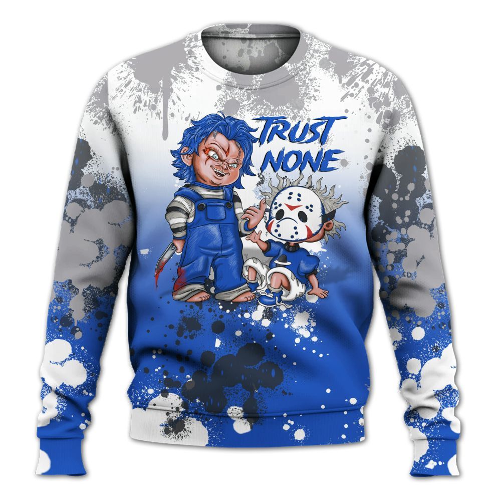 Sweatshirt To Match Retro Stealth 5s - Trust No One Scary All Over Print