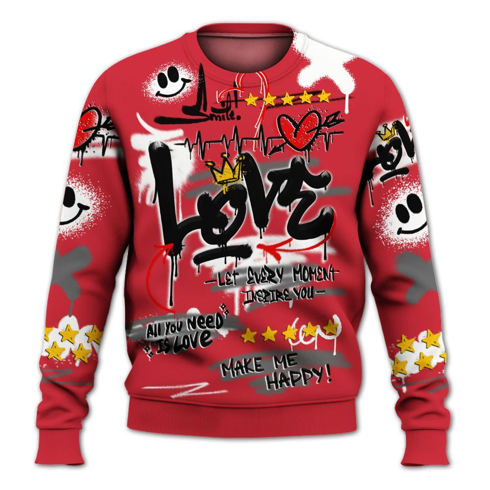 Sweatshirt To Match Bunny 2025 8s - Happy Love Beats Graffiti Streetwear All Over Print