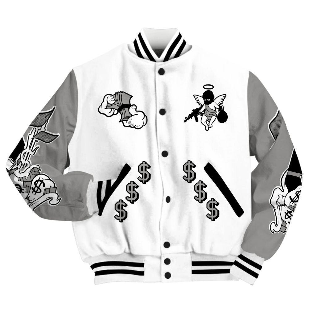 Varsity Jacket To Match OG Steel Grey 10s - Ones Move In Silence All Over Print