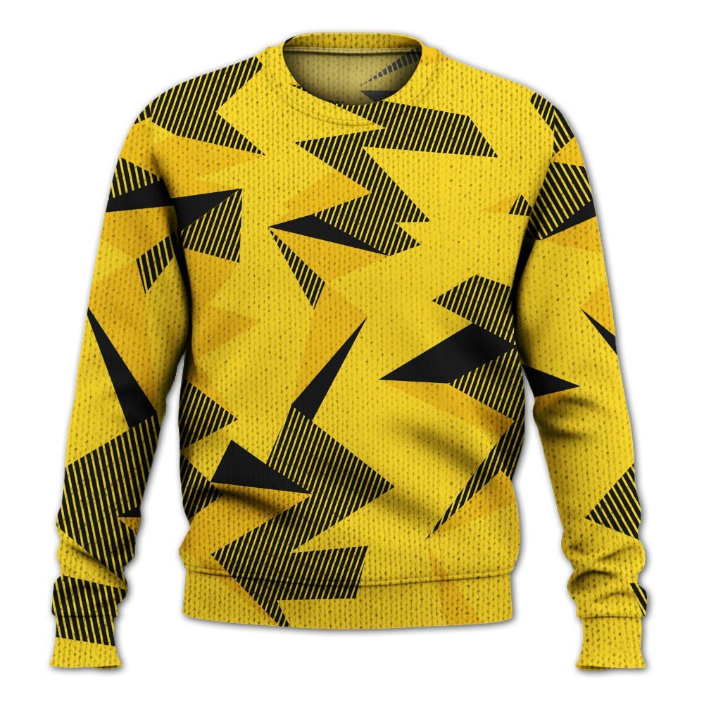 Knitted Sweater To Match Retro Thunder 4s - Geometric Camouflage Pattern