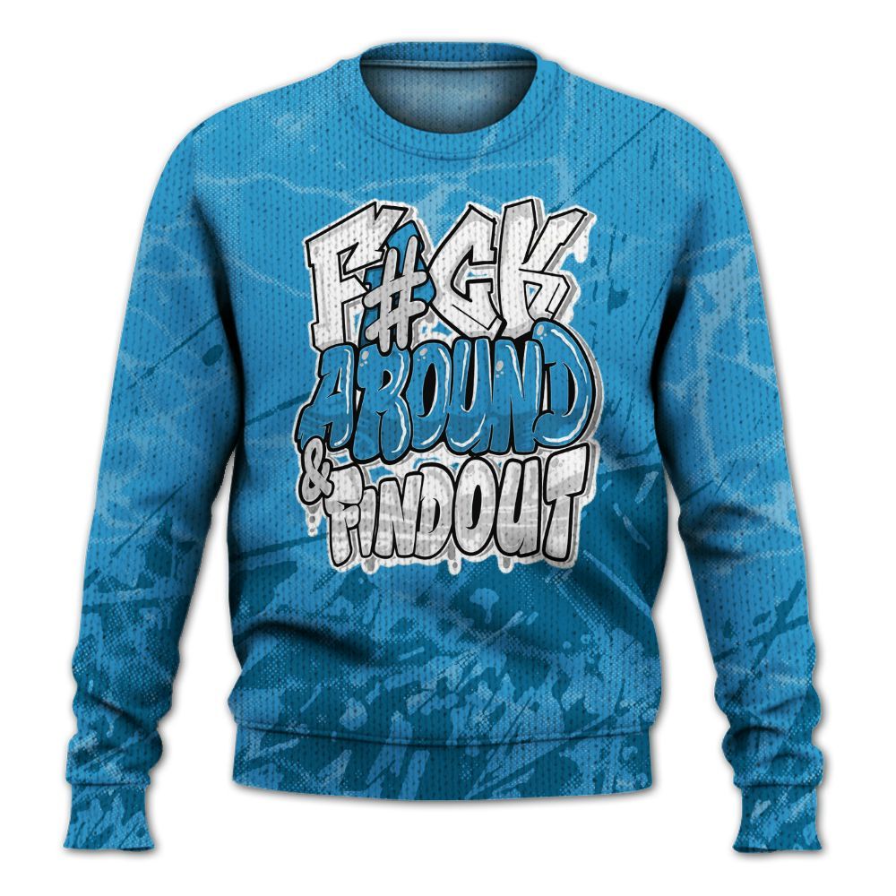 Knitted Sweater To Match Powder Blue 9s - F Around Find Out Graphic Profound