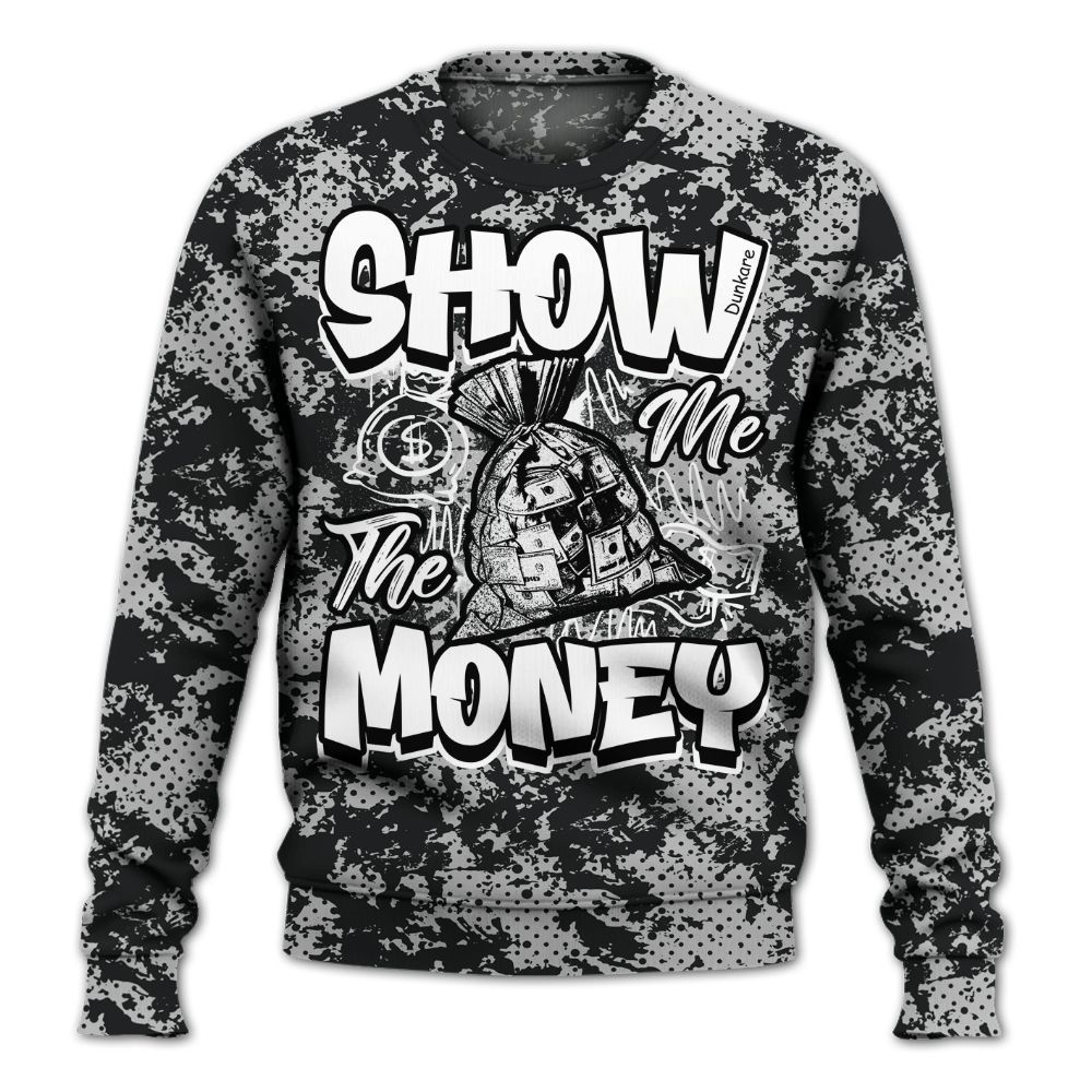 Sweatshirt To Match Low 85 Metallic Black 1s - Show Me The Money Retro All Over Print